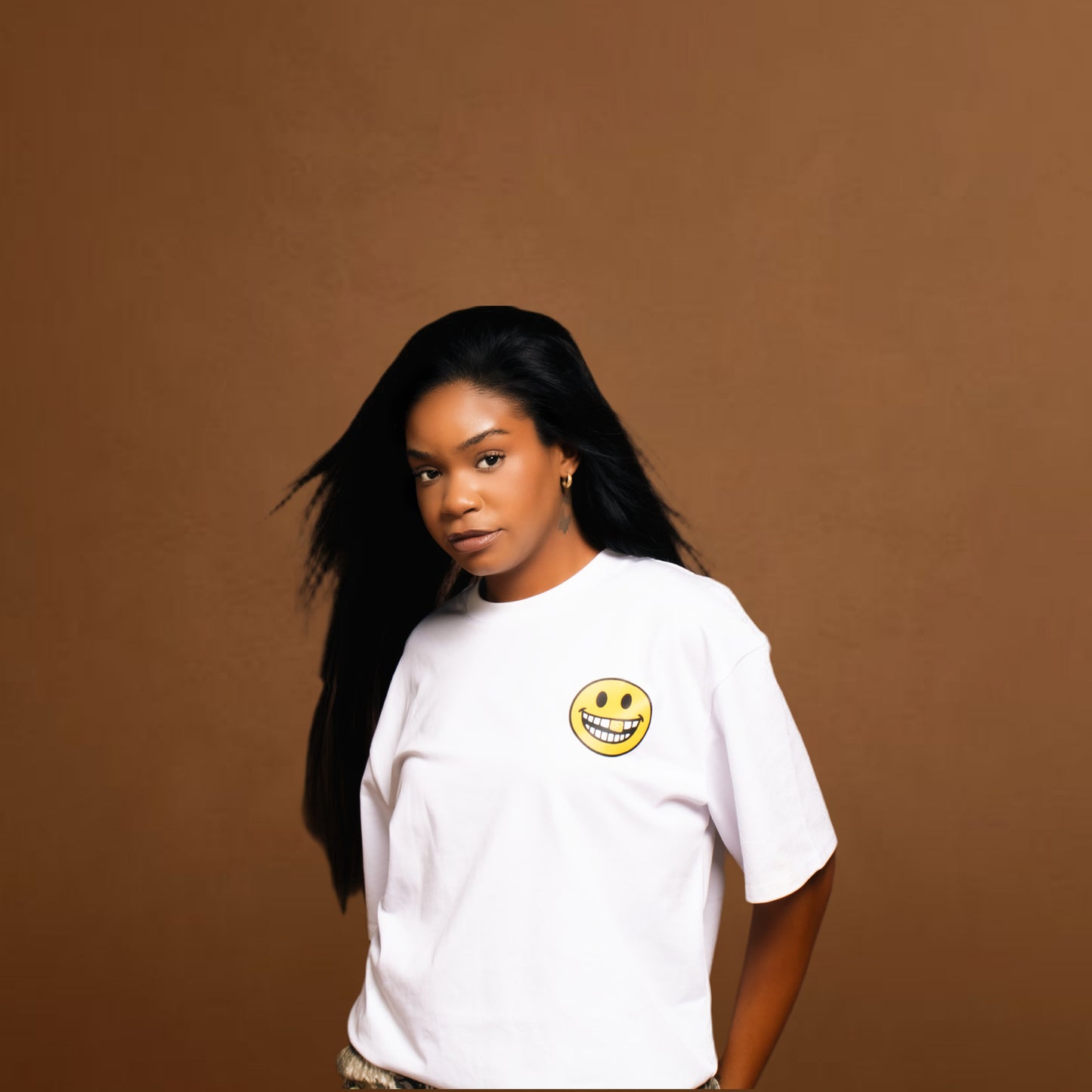 "Grind Smiling" Tee - White/Gold